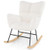 Nursery Rocking Chair with Comfy Backrest and Armrest-Beige - Color: Beige D681-JV11811BE