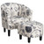 Modern Accent Tub Chair and Ottoman Set with Fabric Upholstered-Beige - Color: Beige D681-JV11600BE