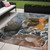 5' X 8' Orange Abstract Washable Non Skid Indoor Outdoor Area Rug N270-559464
