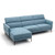 105 Inch L-Shaped Sofa Couch with 3 Adjustable Headrests-Blue - Color: Blue D681-HV10183WL-NY+
