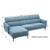 105 Inch L-Shaped Sofa Couch with 3 Adjustable Headrests-Blue - Color: Blue D681-HV10183WL-NY+