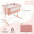 Folding Baby Bassinet Bedside Sleeper with 4 Adjustable Heights-Pink B593-BC10187