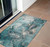 2' X 3' Teal Abstract Washable Non Skid Indoor Outdoor Area Rug N270-560328