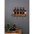 4 Bottle Rustic Farmhouse Wall Mounted Wine Rack with Glass Holder Q280-BASCO49842