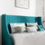 King Size Upholstered Linen Blend Headboard Wingback Platform Bed in Turquoise Q280-TUKI4647