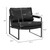 27" Black Faux Leather and Metal Arm Chair N270-526383