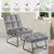 Velvet Massage Recliners with Ottoman Remote Control and Side Pocket-Gray B593-HW62369color