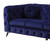 90" Blue Velvet Chesterfield Sofa With Silver Legs N270-491005