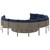  Patio Sofa Grey, Navy Blue Poly Rattan and Powder-Coated Steel A949-3318543