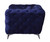 41" Blue Fabric And Black Tufted Arm Chair N270-515795
