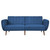 Modern Scandinavian Blue Linen Upholstered Sofa Bed with Wooden Legs Q280-NAGI3399
