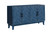 60" Blue Textural Chevron Distressed Wood Sideboard with Four Doors N270-568406