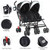 Foldable Twin Baby Double Stroller Ultralight Umbrella Kids Stroller-Black - Color: Black D681-BB5681BK