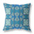 18" Aqua Sky Blue Cosmic Circle Boho Suede Throw Pillow N270-411956