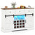 52 Inches Wine Bar Cabinet with LED Lights and Sliding Barn Doors-White - Color: White D681-JV11573WH