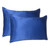 Navy Blue Dreamy Set Of 2 Silky Satin Queen Pillowcases N270-387900