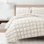 Full/Queen Soft Lightweight Puff Textured 3-Piece Comforter Set in Off White Q280-WHFUQN654423