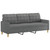 3-Seater Sofa Dark Grey Fabric (100% polyester), metal, textilene A949-359100