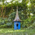 Outdoor Teal Blue Metal Birdhouse with Vintage Bronze Phonograph Style Roof Q280-KPTBDGH685921