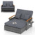 Outdoor Wicker Daybed with Folding Panels and Storage Ottoman-Mix Gray - Color: Mix Grey-grey D681-HW75138GR