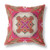 18" Fuchsia Red Geo Tribal Suede Throw Pillow N270-412025
