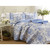 King size 100-Percent Cotton Quilt Bedspread Set with Blue White Floral Leaves Pattern Q280-LACRQB851961