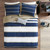 Full / Queen size Comforter Set in Navy Blue White Khaki Stripe Q280-MACSFQ5177