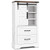 Farmhouse Bathroom Floor Cabinet Freestanding Wooden Storage Organizer-White - Color: White D681-HV10769WH