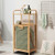 Tilt-out Bamboo Laundry Hamper  with 2-Tier Shelf and Removable Liner-Natural - Color: Natural D681-HW66588NA