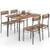 5-Piece Industrial Dining Table Set for 4 for Small Place Apartment-Brown - Color: Brown D681-KC57833CF