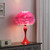24" Glam Hot Pink Feather and Red Table Lamp N270-478187