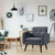 Modern Upholstered Comfy Accent Chair Single Sofa with Rubber Wood Legs-Gray - Color: Gray D681-HW66544GR