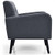 Modern Upholstered Comfy Accent Chair Single Sofa with Rubber Wood Legs-Gray - Color: Gray D681-HW66544GR