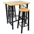 Bar Table and Stool Black and Beige Wood and Steel Compact A949-275403