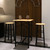 Bar Table and Stool Black and Beige Wood and Steel Compact A949-275403