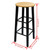 Bar Table and Stool Black and Beige Wood and Steel Compact A949-275403