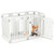 6-Panel Tall Dog Playpen Foldable Pet Fence with Locking Door-White B593-PW10119