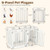 6-Panel Tall Dog Playpen Foldable Pet Fence with Locking Door-White B593-PW10119