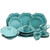 Elama Fleur De Lys 20-Piece Dinnerware Set in Turquoise D970-ELM-FLEURDELYS-TURQUOISE