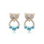 Austrian Crystal Cunning Fox Earrings - Blue A392-fear0674