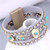 Folk Style Rhinestone and Snakeskin Pattern Multi-elements Wide Women Bangle - Gray A392-fabr2639