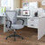 Gray Modern Mid-Back Ergonomic Mesh Office Desk Chair with Armrest on Wheels Q280-HMBGOC389159371