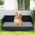 Rattan Dog Bed with Waterproof Soft Cushion for Medium Small Dogs Cats-Gray B593-PU10050