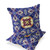 Set of Two 16" X 16" Blue and Orange Blown Seam Floral Indoor Outdoor Throw Pillow N270-535578
