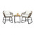 3 Pieces Patio Rattan Bistro Set Cushioned Chair Glass Table Deck-White B593-OP70838