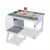 Kids Art Table and Stool Set Toddler Activity Desk with Paper Roll and 4 Paint Cups for Drawing Lea D681-HY10445GR
