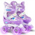 Kids Roller Skates 4 Sizes Adjustable with Light-up Wheels for Toddler Aged 5-7 (S)-Purple B593-TS10385