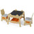 5-in-1 Toddler Table and 2 Chairs Cute Art Desk Set with Reversible Chalkboard Whiteboard-Natural - D681-HY10361NA
