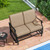 Outdoor 2-Person Glider Rocking Chair Loveseat with Thick Cushions and Metal Frame-Brown - Color: B D681-NP12161CF