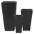3-Piece Wicker Planters Tapered PP Rattan Plant Boxes with Plastic Flower Pots-Black - Color: Black D681-HZ10496DK